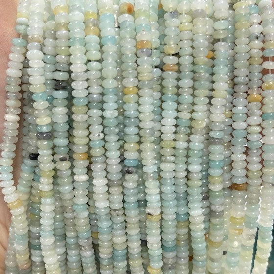 No_2059_Natural Amazonite Rondelle Beads_4*2mm_(Sold Per Strand)
