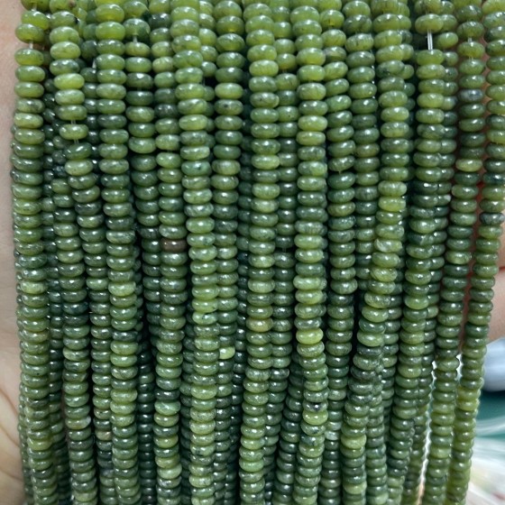 No_2068_Natural Dark Southern Jade Rondelle Beads_4*2mm_(Sold Per Strand)