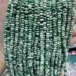 No_2070_Natural Green Spot Jasper Rondelle Beads_4*2mm_(Sold Per Strand)