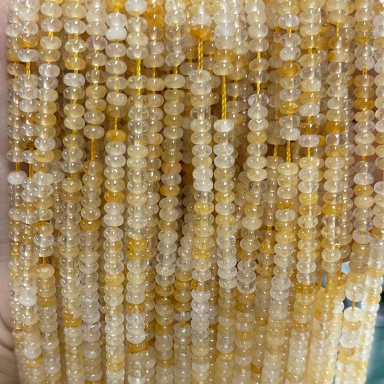 No_2074_Natural Yellow Citrine Rondelle Beads_4*2mm_(Sold Per Strand)