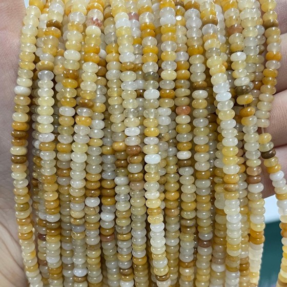 No_2078_Natural Yellow Jade Rondelle Beads_4*2mm_(Sold Per Strand)