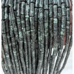 No_2086_Natural Dark Green Stone Round Tube_4*13mm_(Sold Per Strand)