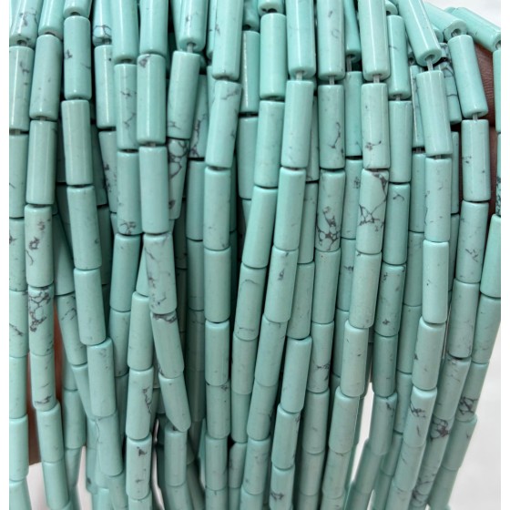 No_2093_Synthetic Light Turquoise Round Tube_4*13mm_(Sold Per Strand)