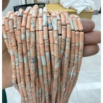 No_2094_Synthetic Orange Pink Imperial Jasper Round Tube_4*13mm_(Sold Per Strand)