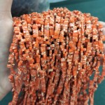 No_202_Synthetic Orange Imperial Jasper Double Hole Square Bead_5*2mm_(Sold Per Strand)