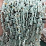 No_205_Natural Amazonite Double Hole Square Bead_5*2mm_(Sold Per Strand)