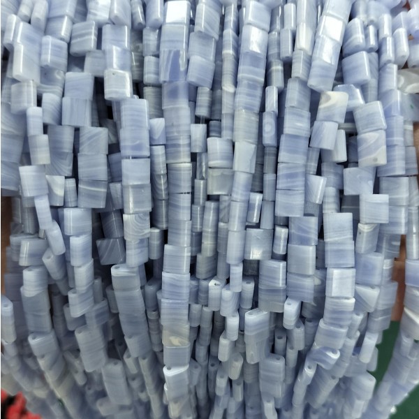 No_215_Synthetic Purple Agate Double Hole Square Bead_5*5mm_(Sold Per Strand)