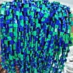No_226_Synthetic Chrysocolla Double Hole Square Bead_5*5mm_(Sold Per Strand)