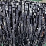 No_232_Synthetic Blue Sand Stone Double Hole Square Bead_5*5mm_(Sold Per Strand)