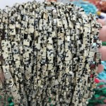 No_236_Natural Dalmation Jasper Double Hole Square Bead_5*5mm_(Sold Per Strand)