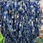 No_239_Natural Lapis Lazuli Double Hole Square Bead_5*5mm_(Sold Per Strand)