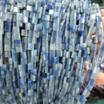 No_247_Natural Blue Aventurine Double Hole Square Bead_5*5mm_(Sold Per Strand)