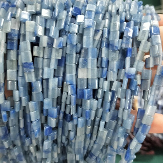No_247_Natural Blue Aventurine Double Hole Square Bead_5*5mm_(Sold Per Strand)