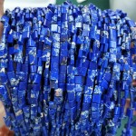 No_258_Synthetic Dark Blue Imperial Jasper Double Hole Square Bead_5*5mm_(Sold Per Strand)