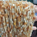 No_260_Natural Red Aventurine Double Hole Square Bead_5*5mm_(Sold Per Strand)