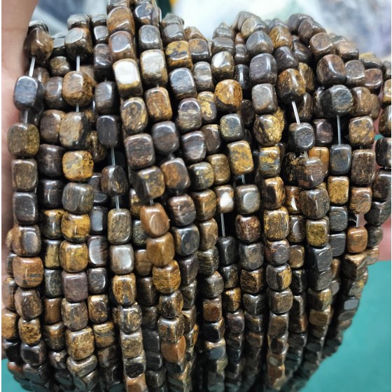 No_267_Natural Bronze Stone Rectangle Nugget Beads_4*7mm_(Sold Per Strand)