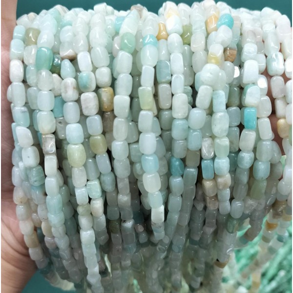 No_271_Natural Amazonite Rectangle Nugget_4*7mm_(Sold Per Strand)