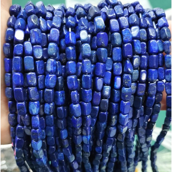 No_275_Enhanced Lapis Lazuli Rectangle Nugget_4*7mm_(Sold Per Strand)