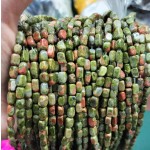 No_281_Natural Unakite Rectangle Nugget_4*7mm_(Sold Per Strand)