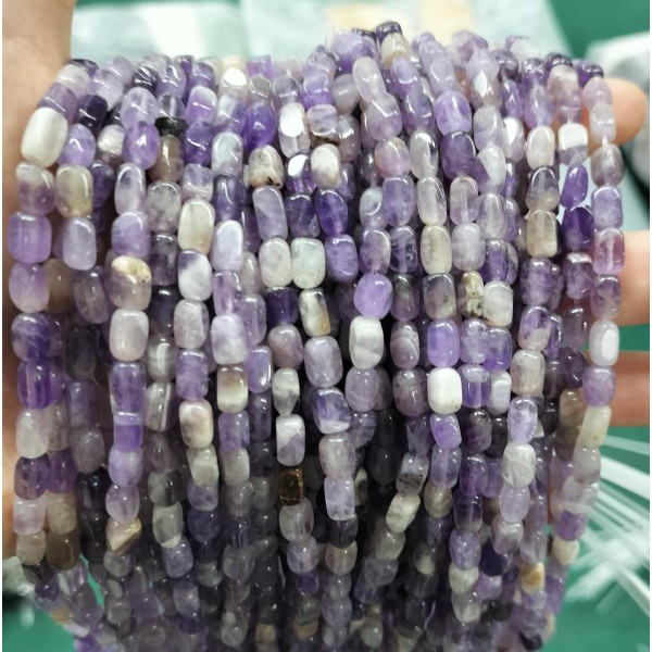 No_289_Natural Amethyst Rectangle Nugget_4*7mm_(Sold Per Strand)