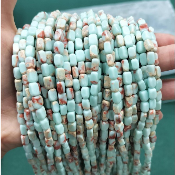 No_292_Synthetic Shoushan Stone Rectangle Nugget_4*7mm_(Sold Per Strand)