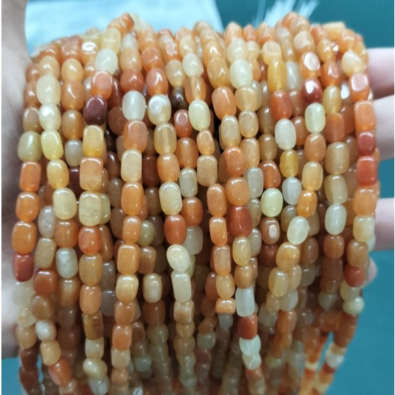 No_293_Natural Red Aventurine Rectangle Nugget_4*7mm_(Sold Per Strand)