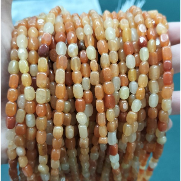 No_293_Natural Red Aventurine Rectangle Nugget_4*7mm_(Sold Per Strand)