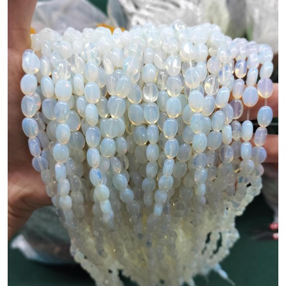 No_298_Synthetic Opal Oval Bead_6*8mm_(Sold Per Strand)