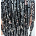 No_2111_Synthetic Black Imperial Jasper Round Tube_4*13mm_(Sold Per Strand)