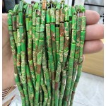 No_2116_Enhanced Grass Green Imperial Jasper Round Tube_4*13mm_(Sold Per Strand)