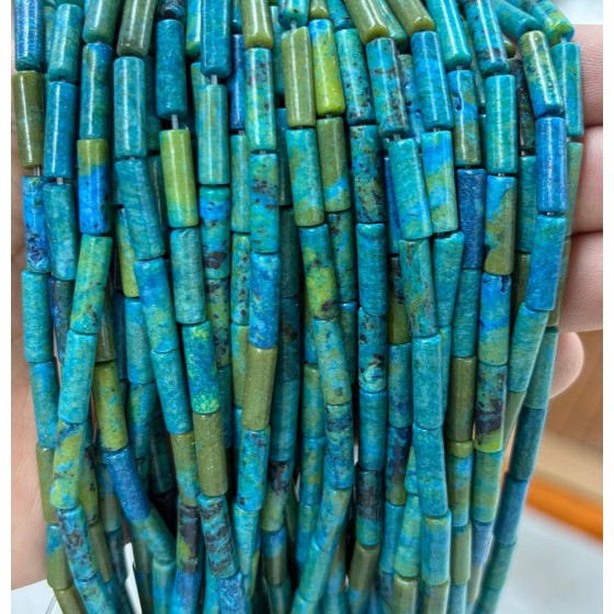 No_2126_Synthetic Chrysocolla Round Tube_4*13mm_(Sold Per Strand)