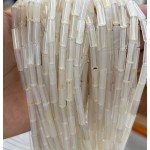 No_2127_Natural White Agate Round Tube_4*13mm_(Sold Per Strand)