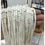 No_2133_Natural Magnesite Round Tube_4*13mm_(Sold Per Strand)