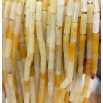 No_2146_Natural Yellow Jade Round Tube_4*13mm_(Sold Per Strand)