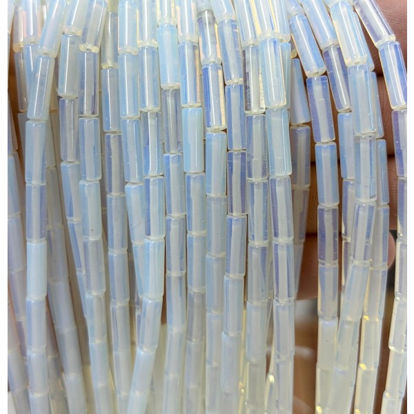 No_2147_Synthetic Opal Round Tube_4*13mm_(Sold Per Strand)