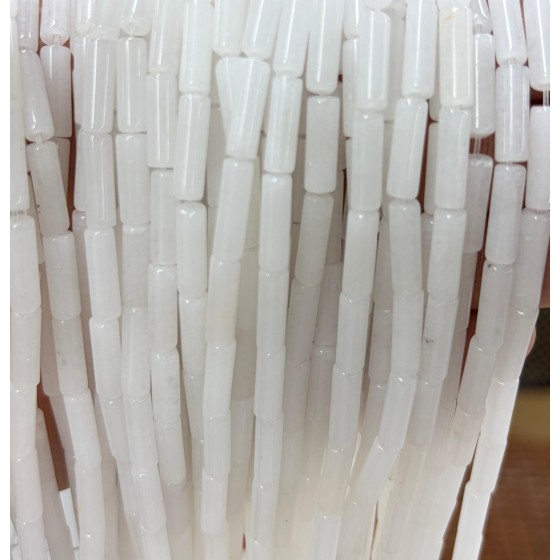 No_2148_Natural White Jade Round Tube_4*13mm_(Sold Per Strand)