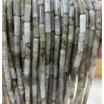 No_2164_Natural White Labradorite Round Tube_4*13mm_(Sold Per Strand)