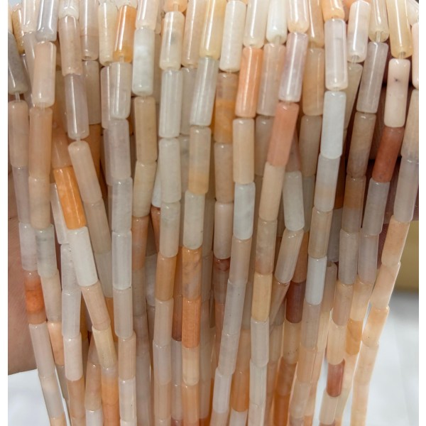 No_2166_Natural Ice (translucent Grade) Pink Aventurine Round Tube_4*13mm_(Sold Per Strand)