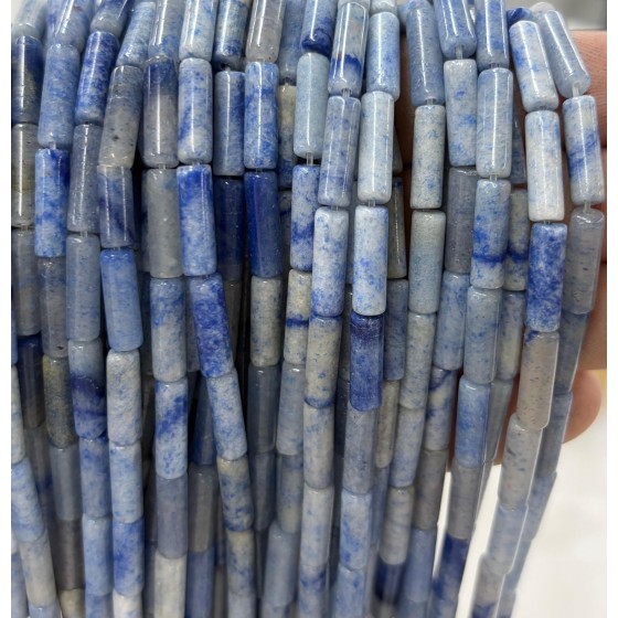 No_2170_Natural Blue Aventurine Round Tube_4*13mm_(Sold Per Strand)