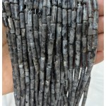 No_2171_Natural Black Labradorite Round Tube_4*13mm_(Sold Per Strand)