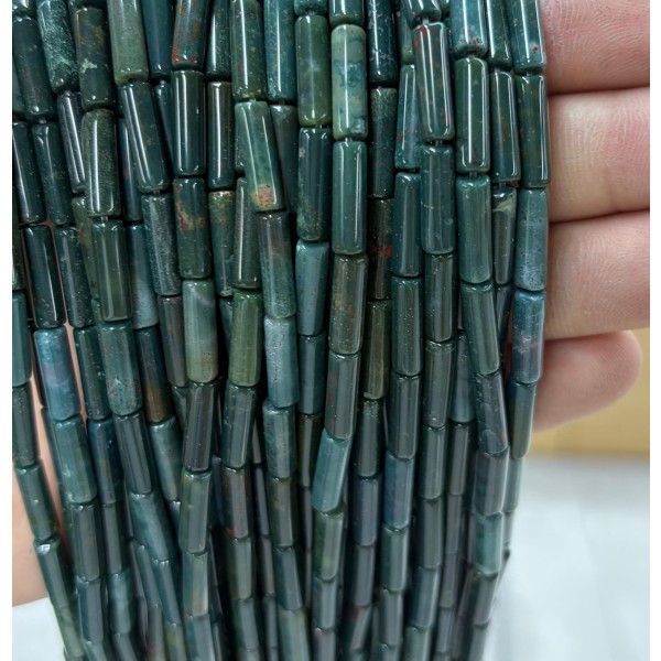 No_2175_Natural Chicken Blood Agate Round Tube_4*13mm_(Sold Per Strand)