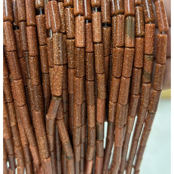 No_2181_Synthetic Goldstone Round Tube_4*13mm_(Sold Per Strand)