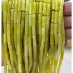 No_2191_Natural Lemon Jade Round Tube_4*13mm_(Sold Per Strand)