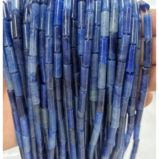 No_2201_Enhanced Blue Aventurine Round Tube_4*13mm_(Sold Per Strand)