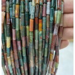 No_2206_Natural Indian Agate Round Tube_4*13mm_(Sold Per Strand)