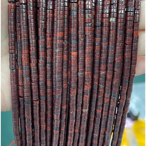 No_2213_Natural Red Jasper Disc (heishi) Spacer Beads_4*2mm_(Sold Per Strand)