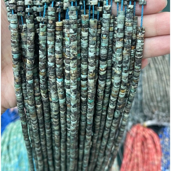 No_2218_Natural African Turquoise Disc (heishi) Spacer Beads_4*2mm_(Sold Per Strand)