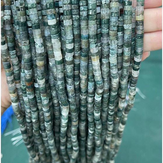 No_2225_Natural Moss Agate Disc (heishi) Spacer Beads_4*2mm_(Sold Per Strand)