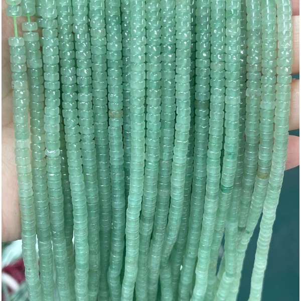 No_2227_Natural Green Aventurine Disc (heishi) Spacer Beads_4*2mm_(Sold Per Strand)