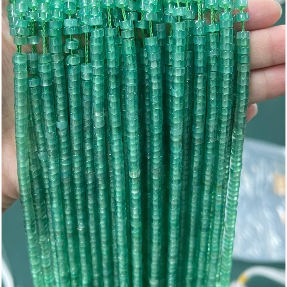 No_2233_Green Agate Disc (heishi) Spacer Beads_4*2mm_(Sold Per Strand)